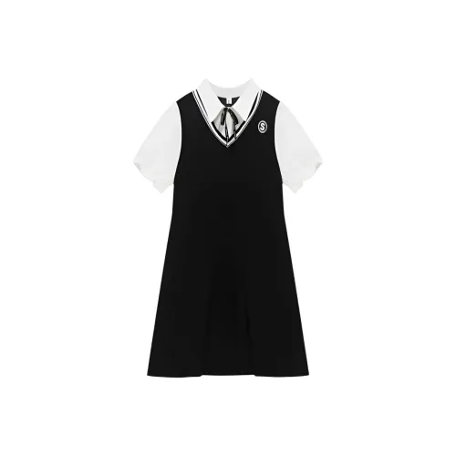 Cotton Zhiximeng Live Короткий рукав Платье Женское