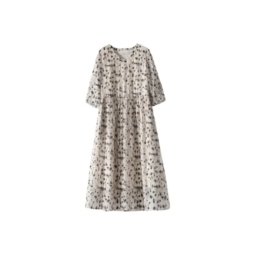 WUSHANSHAN Короткое платье с короткими рукавами женское