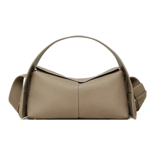 Vowo Сумка из натуральной коровьей кожи женский абрикос черный