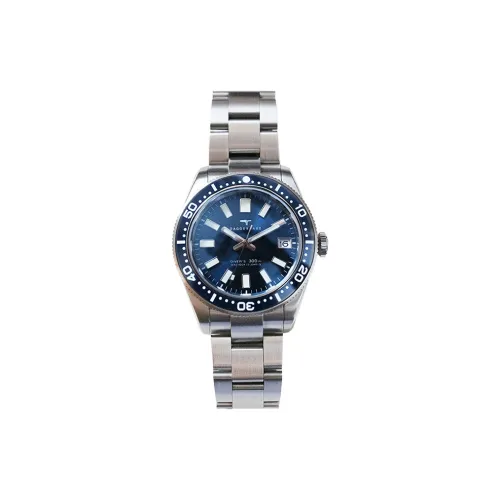 DAGGER AXE Автоматический Механический Механизм Ремешок из Нержавеющей Стали Часы Мужские Часы Синий Циферблат