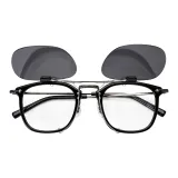 Металлический черный + с откидной крышкой накладные линзы