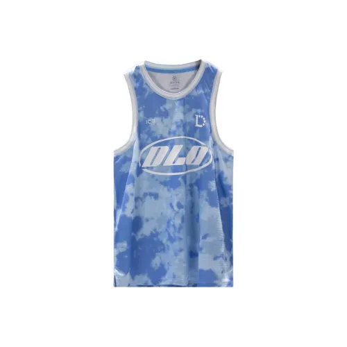 LINING Статический Синий Полный С принтом Мужские Майки