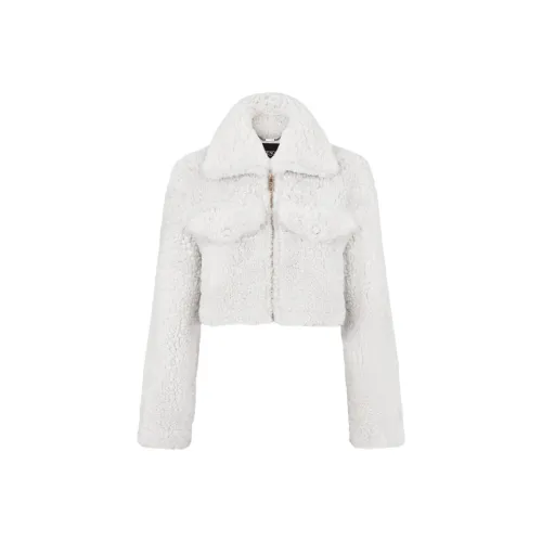 FENDI Белый Женские Кожаные Куртки