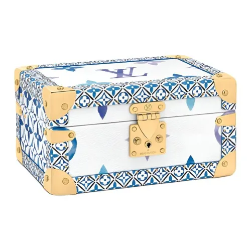 LOUIS VUITTON Покрытый холст Хранение Коробка Стандартный Унисекс Белый Синий