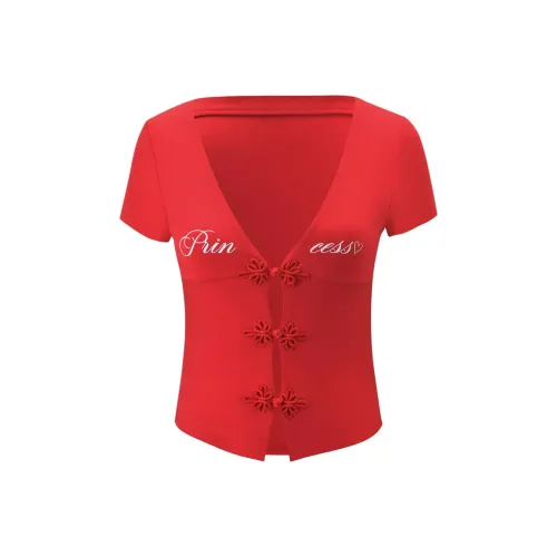 Tiger Mist Красный Женские T-рубашки