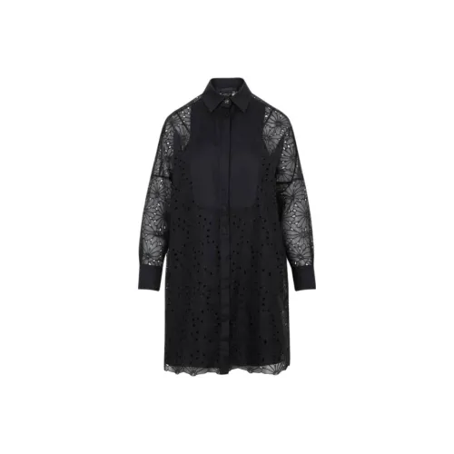 MaxMara Длинное платье с длинными рукавами женское черное