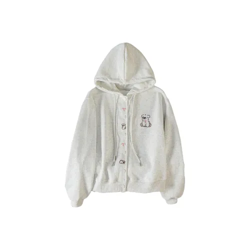 TOUCH Серый Белый Женское Короткое Пальто