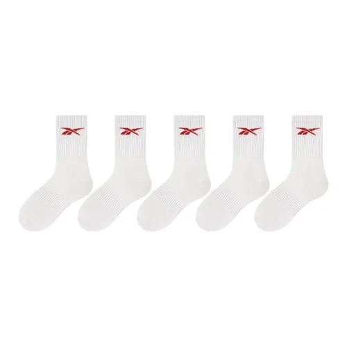 Reebok совместный бренд [5 пар] Белый Красный Логотип Мужские баскетбольные носки
