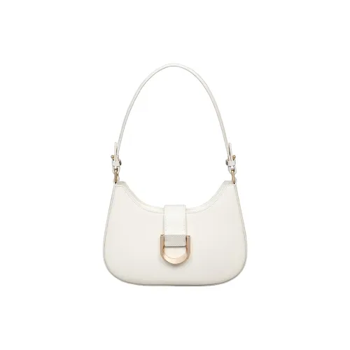 PT'SON Коровья кожа Портативный Подмышечный Сумка на плечо Обычный Женский Милкшейк белый