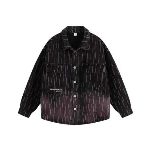 KAIZZGAO Черные Мужские Джинсовые Куртки