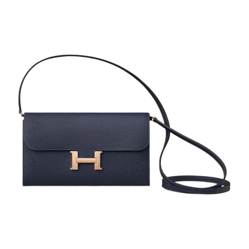 HERMES Constance Кожа Evercolor Сумка через плечо Унисекс 2Z BLEU NUIT Полночный синий