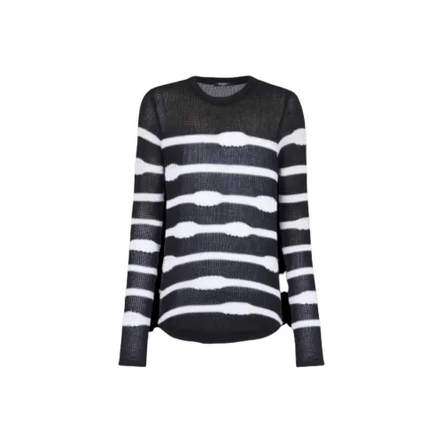 BALMAIN Черный Белый Мужские Свитера