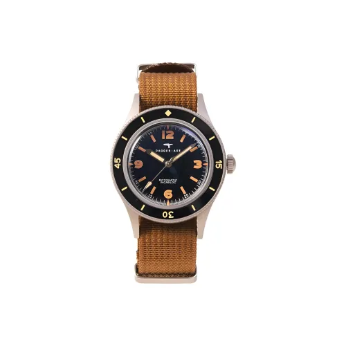 DAGGER AXE Автоматический Механический Механизм Часы из Нилаона Мужские Часы Черный Циферблат