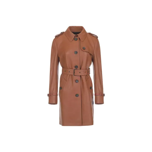 COACH Коричневые женские кожаные куртки