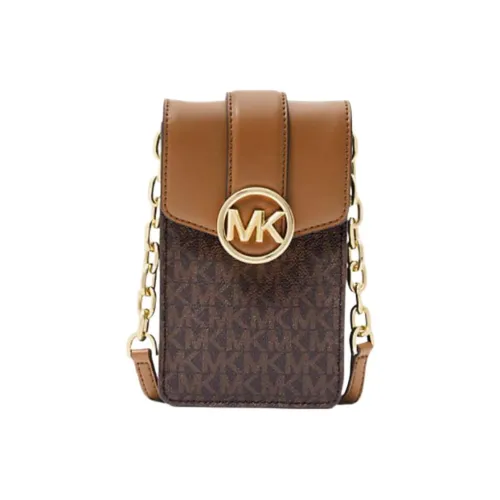 MICHAEL KORS CARMEN Полиэстер Холст Держатель для карт Сумка с цепочкой Чехол для телефона Женский Коричневый