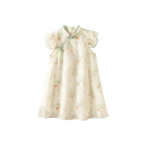 Meter Флаг Цветочный дизайн Шампанское Kids Ханьфу