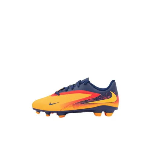 Nike Phantom 6 Slip-resistant Abrasion-resistant Низкие футбольные бутсы для детей Желто-синие