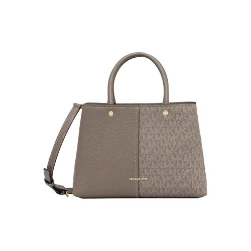 MICHAEL KORS Покрытый холст с кожаными вставками Тоут Сумка Сумка для покупок Сумка на плечо Сумка среднего размера Женская Тауповая