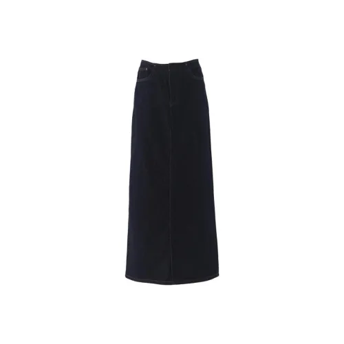 ZXBY Синий Maxi Юбка Женские Джинсовые длинные юбки