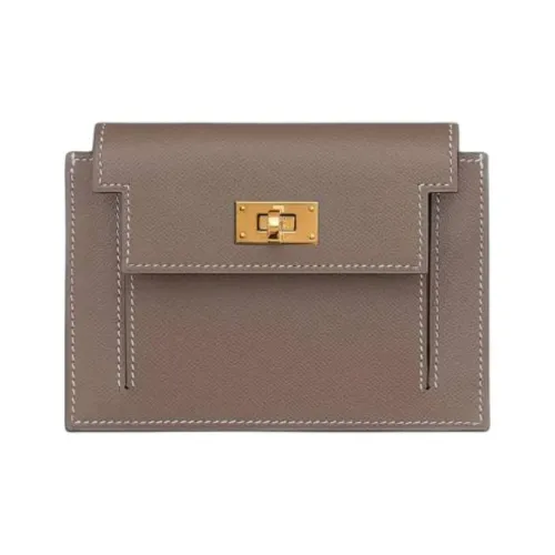 HERMES Kelly Pocket Коровья кожа Кошелек Женские 18 этуп слоново-серый