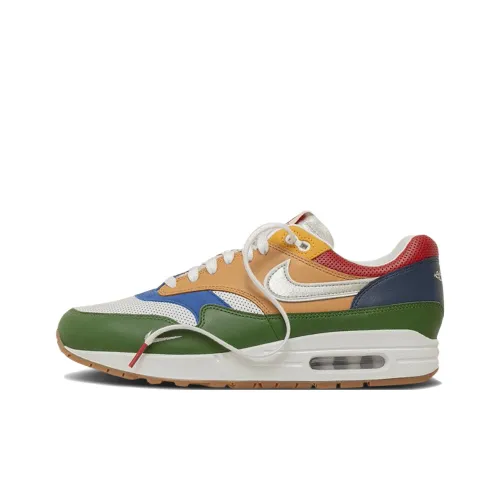 Премиум Goods x Nike Air Max 1 Устойчивые к истиранию Низкие Беговые кроссовки Мужские Белые Зеленые
