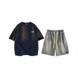 Комплект одежды (Темно-синий топ + Желтый грязный низ)