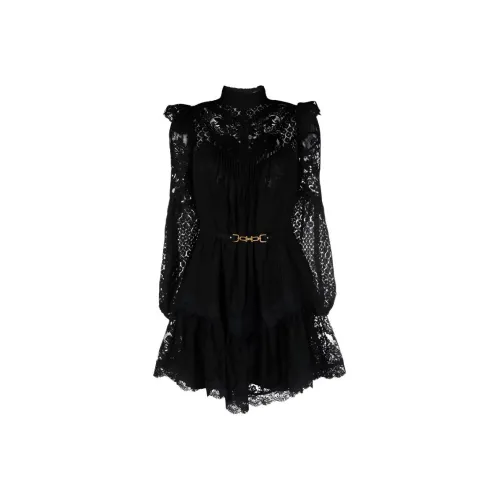 Zimmermann Черное Женское Длинное Платье с Длинными Рукавами