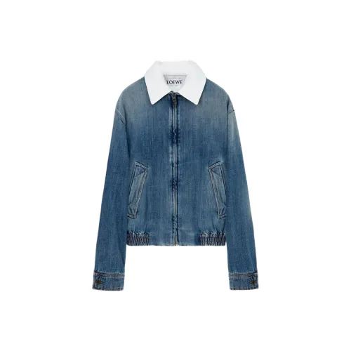 LOEWE Blue Men's Denim Jackets LOEWE Синий Мужские Джинсовые Куртки