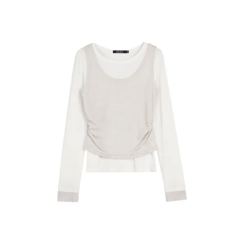 ELLE Кофейно-бежевые женские T-рубашки