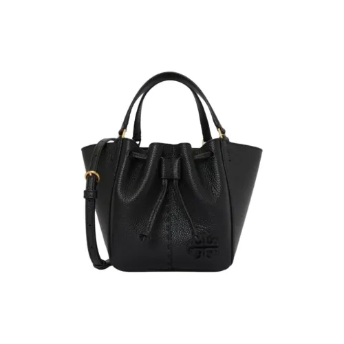 TORY BURCH McGraw Кожа Тоут Сумка Сумка для покупок Сумка-ведро Сумки через плечо Сумка через плечо Сумка мини Женская Черная
