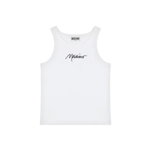 MOSCHINO Майка без рукавов ребристая майка логотип фирменный детский