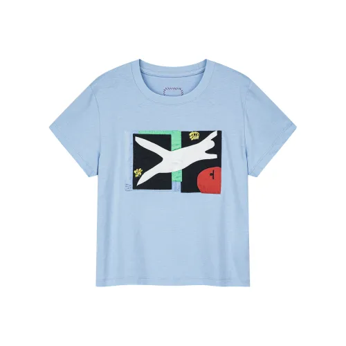 UOOYAA Синий Женские T-рубашки