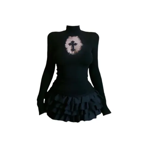 Mu Qingqing Черный Женские Комплекты с Юбкой