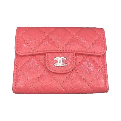 CHANEL Classic Flap CF Икорная коровья кожа держатель для карт женский розовый