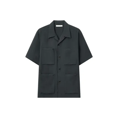 OPICLOTH Темно-серый унисекс рубашки