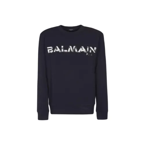 BALMAIN Темно-синий синий мужские свитшоты