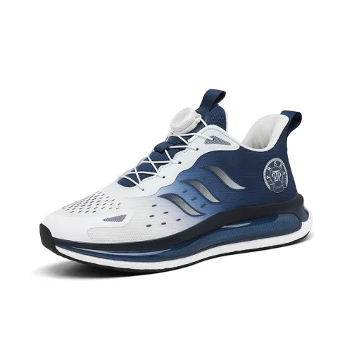 Sharp Engraving Аbrasion Resistant Легкий Увеличение Высоты Низкий Топ Повседневные Беговые Кроссовки Унисекс Белый Синий