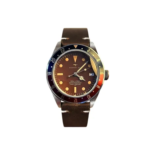 DAGGER Топор Автоматический Механический Механизм Часы из Натуральной Кожи с Ремешком Унисекс Циферблат Часов Кофейного Цвета