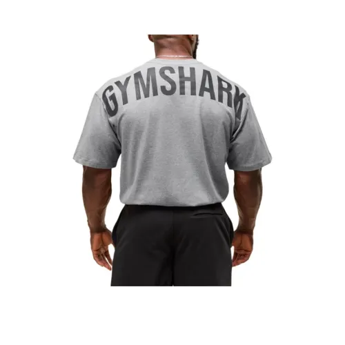 GYMSHARK T-рубашка мужская угольно-серый ядро смесь черный