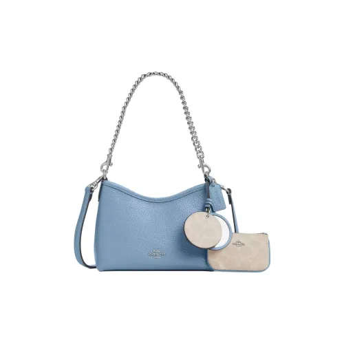 COACH Laurel Pebble Leather Shoulder Bag Small Women's Blue COACH Лорел Pebble кожа плечевая сумка маленькая женская синяя