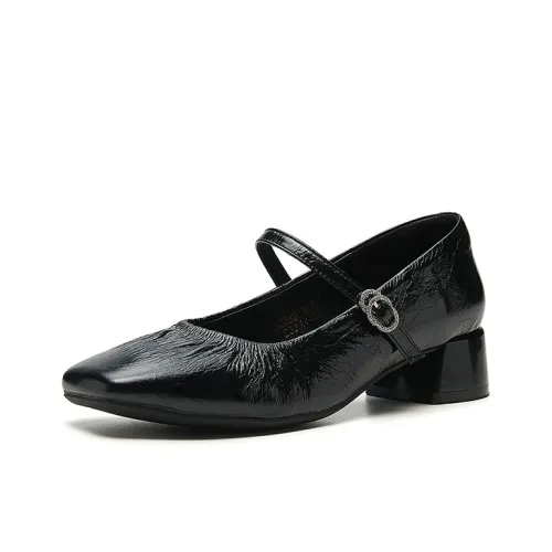 HR Грубый каблук Туфли Мэри Джейн Женские