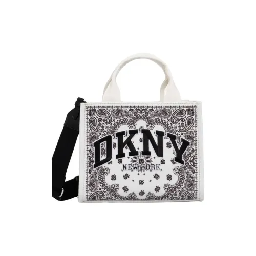 DKNY Ткань с искусственной кожей Тоут Сумка Сумка для покупок Сумка на плечо Сумка для женщин Черный и белый