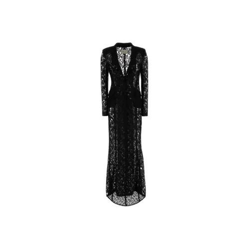 Blumarine Черные Женские Длинные Платья с Длинными Рукавами