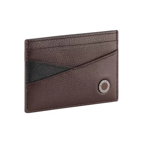BVLGARI Телячья кожа Держатель для карт Стандартный Мужской Коричневый