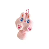 Розовый плюшевый брелок в виде кролика