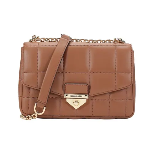 MICHAEL KORS Soho Однотонный Овчина Сумка через плечо Большая Женская Карамельно-коричневый