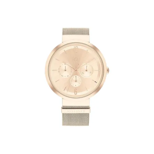 Tommy Hilfiger Женские часы Кварцевый механизм Ремешок из нержавеющей стали 40 мм Золотой циферблат