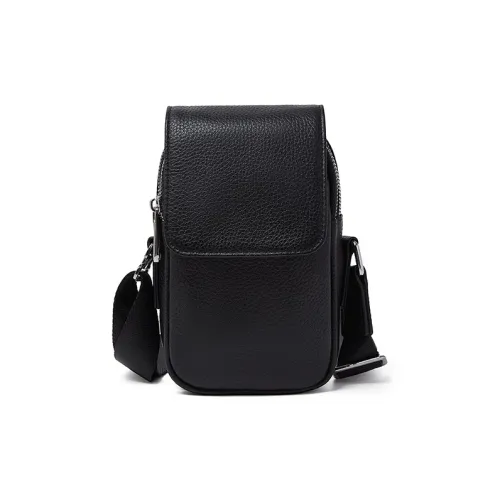 Old Man's Head Сумка через плечо из коровьей кожи мужская черная