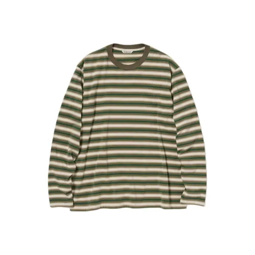 Auralee Полосы Коричневый Унисекс T-рубашки
