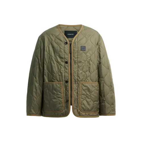 COACH Зеленый Мужской Пуховик